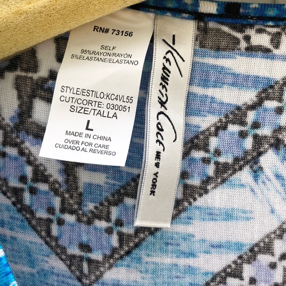 Kenneth Cole Blue Long Sleeve Top SzLG NWTS - Picture 10 of 10